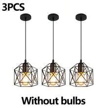 Lámpara colgante de estilo industrial vintage E27 para comedor, bar, cocina, pasillo, baño, balcón, dormitorio - Negro - Ver 8