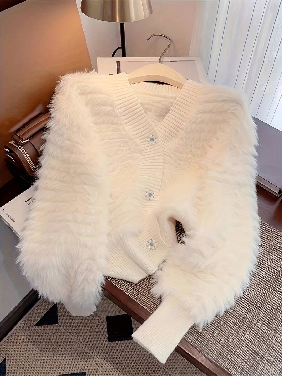 Women Cardigans - Beige - View 1