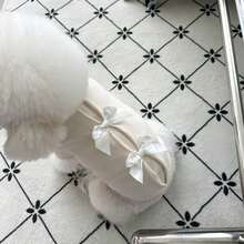 LANGXINGCS 1pc LANGXINGCS Warm Pet Hoodie, Cute Bow Patchwork Design, Versatile Autumn/Winter Warm Sweatshirt For Small/Medium Dogs & Cats, Suitable For Poodle, Teddy, Bichon Frise