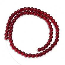 1 hạt thủy tinh màu đỏ tía nhiều kích cỡ 4/6/8/10/12mm, hạt rời thủ công dễ thương, thời trang, đa năng, thích hợp làm vòng tay, vòng cổ, trang sức, trang trí điện thoại/móc chìa khóa - màu đỏ đậm - Xem 11