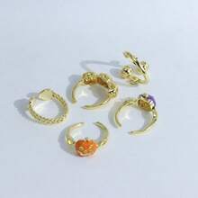 1pc New Color Dripping Oil Pumpkin Ghost Face Skull Ring Halloween Opening Ring