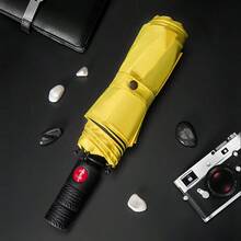 Guarda-chuva de Viagem à Prova de Vento, Estrutura de Fibra de Vidro Resistente, Guarda-chuva de Abertura e Fechamento com Um Botão Vermelho, Guarda-chuva à Prova de Chuva e Vento, Guarda-chuva Automático Portátil para Homens