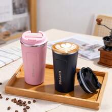 Personalized Mug Stainless Steel Insulated Cup Creative Outdoor Leisure Portable Office Coffee Cup Vacuum Insulated Reusable Coffee Cup With Lid Suitable For Returning To School - Multicolor - View 4