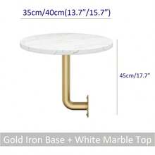Meiiron Counter Bistro Pub Tables Nordic WallMounted Coffee Table  Small Round Cocktail Bar End Table Mármol Comedor Decoración Muebles Color : White Marble Size : Dia35cm/13.7" - Mármol blanco - Ver 4