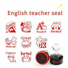 1 个优秀教师印章 - 适合学校和办公室使用的趣味印章、课堂评分印章（红色墨水）