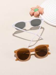 2 piezas Gafas de moda con marco redondo de acrílico para adolescentes de 14 a 16 años, diseño sencillo y ligero, gafas falsas perfectas para uso diario y actividades al aire libre - Multicolor - Ver 7