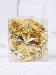 12个圣诞独特星形吊坠装饰品，塑料圣诞树挂饰，家居办公室节日派对装饰，场景装饰，节日装饰，房间装饰，家居装饰，办公室装饰，主题派对装饰，圣诞装饰，冬季圣诞装饰，家居圣诞礼物，圣诞装饰品 - 彩色 - 查看 12