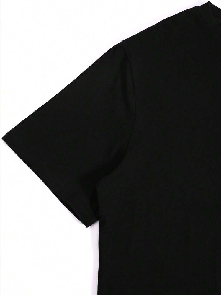 Camiseta Fashion Estampada,Divertido Gato Rockero - Camiseta Gráfica, Estampado de Gato Tocando la Guitarra para Mujer, Prenda Básica de Temporada para Mujer Moderna - Negro - Añade 3