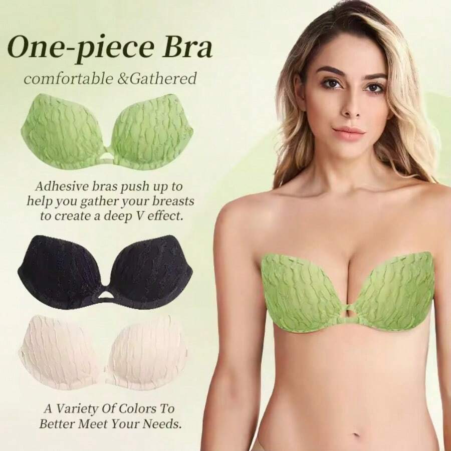 Novos Modelos para 2025 Novo Sutiã Adesivo Sólido com Alças Transparentes e Formato de Pétalas para Mulheres, com Efeito Push-Up Antiderrapante, Tiras Invisíveis Reutilizáveis para Mamilos, Acessórios de Roupa Íntima e Lingerie Feminina