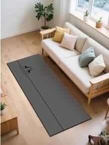 1pc Soft Rubber Kitchen Mat, 3.5mm Thick Kitchen Rug, Stylish Minimalist Gray Deer Pattern, Absorbent Kitchen Floor Mat, Can Be Trimmed To Fit, Surface Fabric, Middle Foam Layer, Bottom Rubber Layer, Suitable For Kitchen Rugs, Home Decor, Bathroom Mats, Entryway, Laundry Room, Hallway Carpets, Living Room