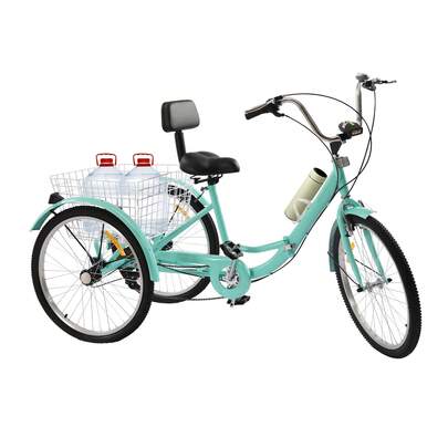 Triciclo per adulti Triciclo 24 pollici bicicletta con cestino Bicicletta a 3 ruote per adulti Triciclo per adulti Triciclo a 3 ruote