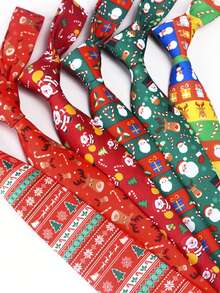 1 条男士休闲时尚圣诞领带——适合节日派对、圣诞礼物 - 彩色 - 查看 10