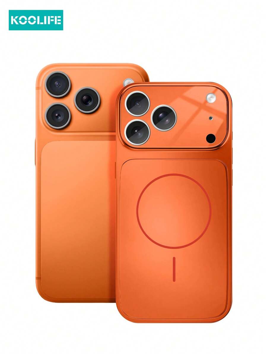 Koolife 1 件 17 二合一防摔手机壳，磁性无线充电，全摄像头保护，镜头膜，加厚防摔，原装手机手感，适用于 17 Pro Max/ 17/ 17 Pro/ 17 Air - 鈦橙色 - 查看 1