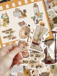 30 piezas de pegatinas vintage artísticas, hermosas y divertidas con diseños de mariposas y flores, perfectas para decorar cuadernos, portátiles, patinetas, guitarras, suministros para fiestas, maletas y sobres - Pegatinas de manualidades