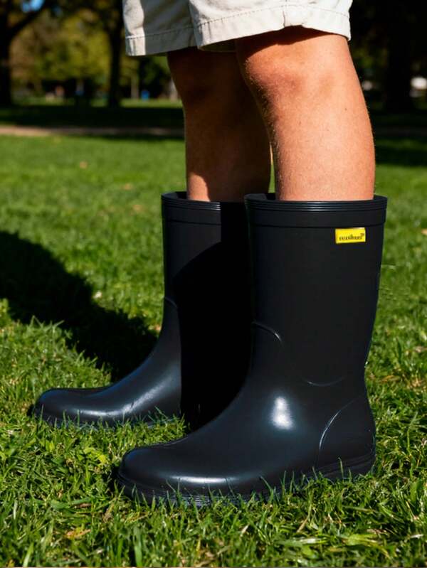 Regen-Stiefel für Jungen und Mädchen, minimalistisch einfarbig aus PVC, wasserdicht, geeignet für Außenbereiche, Bauernhöfe und Küchen, rutschfest und leicht zu reinigen