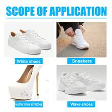 White Shoe Cleaner Quickly Remove Stains Yellow Edges Suitable For White Shoes Boots Canvas Leather Shoe Sneakers Portable No-Rinse White Shoe Whitening Cleaner - 白色 - 查看 9