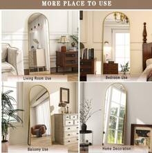 16"X59" Arched Full Length Mirror Full Body Free Standing Floor Mirror