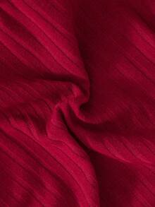 Young Girl' Burgundy Ribbed Cap Sleeve 3D Butterfly Mesh Elegant Dress With Belt, Suitable For Christmas Party - Burgundy - View 6