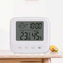 1pc Smart Comfort Indicator Digital Hygrometer, LCD Room Thermometer With Humidity Display, Battery-Powered Plastic Indoor Climate Monitor - Multicolor - View 2
