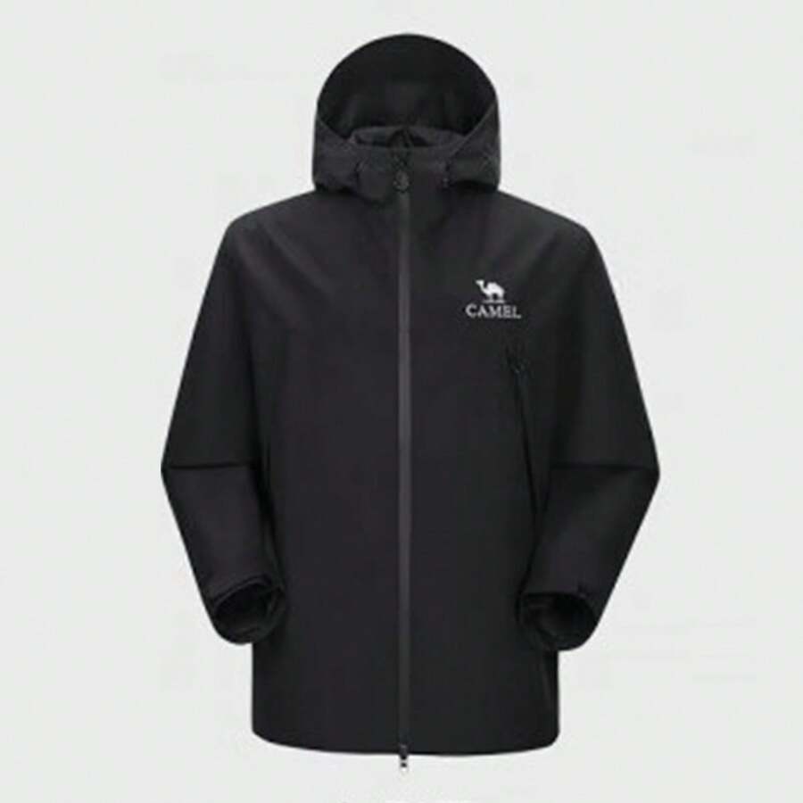 CAMEL CROWN 三防驼色户外单层夹克 男女款防水夹克 冬季单层登山服 - 幻影黑 - 查看 1