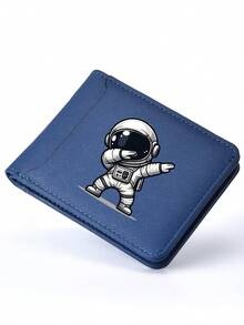 Cartera elegante con estampado de astronauta - Cartera corta bifold multifuncional con monedero, múltiples ranuras para tarjetas, disponible en varios colores, almacenamiento de tarjetas | Cartera minimalista | Cartera | Regalo ideal para fiestas - Unitalla - Ver 12