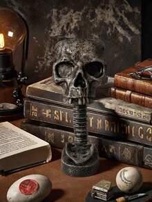 Złote i czarne doniczki z podstawkami z grzbietem, doniczki z żywicy w kształcie czaszki, wystrój domu w stylu gotyckim, dekoracja w stylu czaszki grozy, misa na cukierki, ozdoby, odpowiednie do dekoracji domu, dekoracji ogrodu, prezentów świątecznych