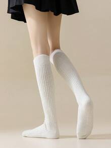 1/3/5 Pairs Solid Color Double Needle Knitted Wool Comfortable Warm Indoor Ankle Socks - Multicolor - View 9