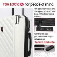 Suitcase Three Size 20"/24"/28",Expandable Hardside With Double Spinner Wheels & TSA Lock,Carry On Luggage Travel Suitcase Suit Case Durable Travel Luggage,Travel And Vacation Companion, Student Suitcase For Back-To-School Season - MILK-WHITE - 查看 5