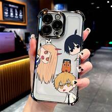 Anime Popular Único Doodle Funda para Teléfono Compatible con 16 15 14 13 12 11 Pro X XR XS 8 47 Plus, Funda Transparente y Resistente a Golpes de Espalda Suave.17   17promax - Plateado - Ver 1