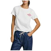 Pepe Jeans Camiseta feminina de manga curta PL506070-800 na cor branca