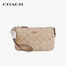 COACH Nolita 19 经典印花帆布及皮革单肩斜挎包，米色/卡其色小方包 C3308 IMDQC - 卡其色 - 查看 1