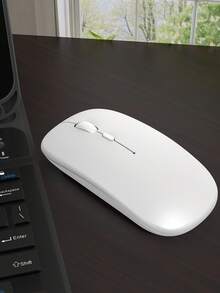 1pc Bluetooth Mouse Compatible With Ipad And Laptop Wireless Silent Mouse (Battery Not Included)-White