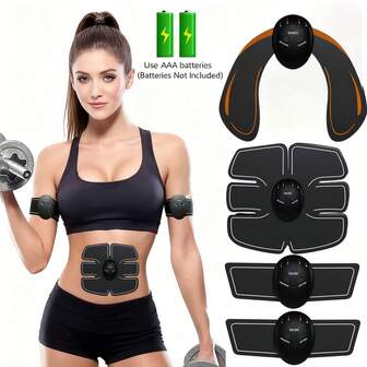 Set de estimulador muscular de cadera a batería para levantar y tonificar caderas, abdomen, brazos y piernas, incluye almohadillas de masaje