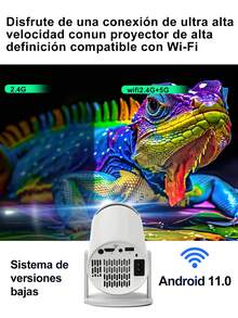 proyector con WiFi y Bluetooth, Aplicaciones integradas, proyector portátil Inteligente con rotación de 180°, Piedra Clave automática, Compatible con HD/USB/TV Stick/Smartphone/Laptop - Tipo de Enchufe A USA (110-127V) - Ver 3