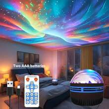 Northern Lights Projector: Decoration For Bed/House/Bedroom - Desktop Decor Projection; Night Light; S Aid Light, Multi-Functional LED Projector, Smart Projection Lamp For Bedroom/Study/Living Room, Halloween & Christmas Decoration, Birthday & Holiday Gift, No Battery Included