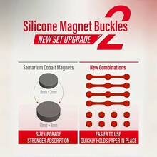 Clipes magnéticos de silicone para fritadeira a ar - Fivelas reutilizáveis resistentes ao calor para papel vegetal, fixação segura para cozinhar na fritadeira a ar, alimentos - acessórios de cozinha, acessórios para fritadeira a ar, material de fácil limpeza