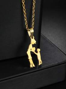 1 件时尚母子女吊坠项链，女士奢华不锈钢项链，母亲节礼物 - 金色 - 查看 23