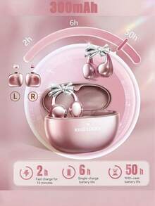 Kinglucky Clip-On Earbuds, Open-Fit Wireless Bluetooth 5.4 Headphones With Microphone, 50-Hour Battery Life, Noise Cancelling, Waterproof, Sports Earbuds, Comfortable For Workout, Compatible With IOS And Android Phones, Gaming Headset With Speaker And Microphone, Holiday Gift, Valentine's Day Gift, Christmas Gift, Essential For Autumn/Winter Vacation, Must-Have For Camping And Travel, Travel Accessories, Camping Supplies - 蝴蝶結 - 查看 9