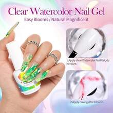 Nail Blooming Gel, 15ml Clear Clear U V Led Blossom Gel Polish For Spreading Effect Marble Natural Stone Watercolor Floral Print Nail Art DIY Design Manicure Valentine's Day Gift{"Color_name":"BloomingNailGel"} - 綻放指甲膠 - 查看 4
