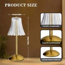 1pc/2pcs Adjustable LED Desk Lamp, Geometric Table Lighting With 3-Level Dimmable USB Charging Touch Sensor, Brushed Light, Indoor Bedside Ambient Lighting, Suitable For Bedroom, Holiday And Sports Theme