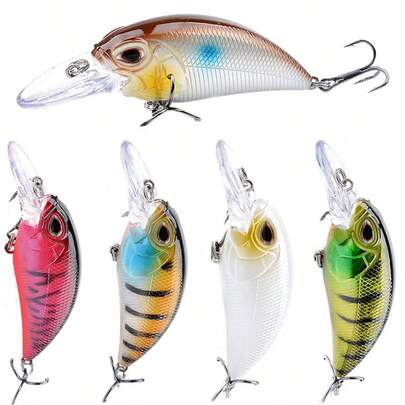 1 件人造铸造硬饵 - 3.54 英寸/14.5 克，带摇铃珠，配备三叉钩，耐用 ABS 材质 - 适用于淡水和咸水钓鱼
