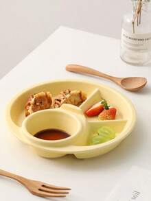 1pc Compartment Round Plastic Meal Tray - Reusable, Dishwasher , Ideal For Healthy Eating, Weight Loss, Picnics And Salads, Christmas Party Supplies, Family Dinner