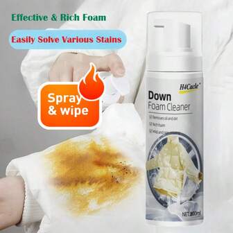 H4Cacle Down Jacket Cleaner Downwear Detergent Clothes Foam Dry Cleaning Agent One Wipe To Wash Free Spray Foam Down-Filled Coat Garments Laundry Stain Removal Non-Washing Artifact For Mattress, Curtains, Carpets, And Household Stains
