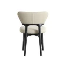 4 Pcs Wooden Dining Chairs Modern Fabric Upholstered Kitchen Side Chairs With Wood Legs For Dining Room Kitchen Restaurant, Black (Only Chair)