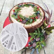 1 件圣诞松果、驯鹿、圣诞老人图案硅胶模具树脂模具 DIY