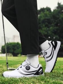 Herren Golfschuhe Neue Dicksohle Rutschfest Verschleißfest Niedrig-Top Rundkappe Drehverschluss Herren Profigolf Weiche Sohle Starker Grip Herren Profitrainingsschuhe Leder Wasserdicht Ölabweisend Große Größe 46 Bequeme Herren Sportschuhe