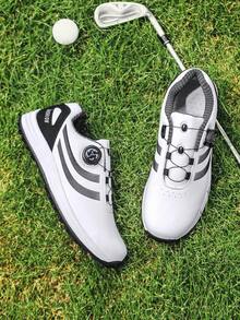 Herren Golfschuhe Neue Dicksohle Rutschfest Verschleißfest Niedrig-Top Rundkappe Drehverschluss Herren Profigolf Weiche Sohle Starker Grip Herren Profitrainingsschuhe Leder Wasserdicht Ölabweisend Große Größe 46 Bequeme Herren Sportschuhe