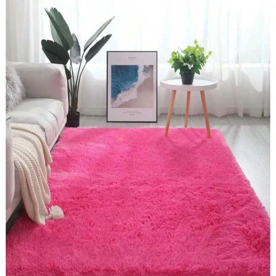 Soft Shaggy Rug For Bedroom Living Room 1.40m X 2.00m - Hot Pink - View 1
