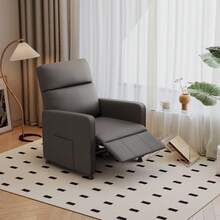 Devoko Single Armchair, Armchair With Reclining Function, Single Armchair With Adjustable Footrest And Backrest, Suitable For Living Room/Home Office, With Side Pockets - 查看 2