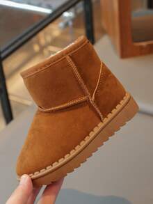 1 par de botas de nieve para niños con suela antideslizante, impermeable y de suela gruesa con forro térmico, tallas del 22 al 35, adecuadas para el invierno